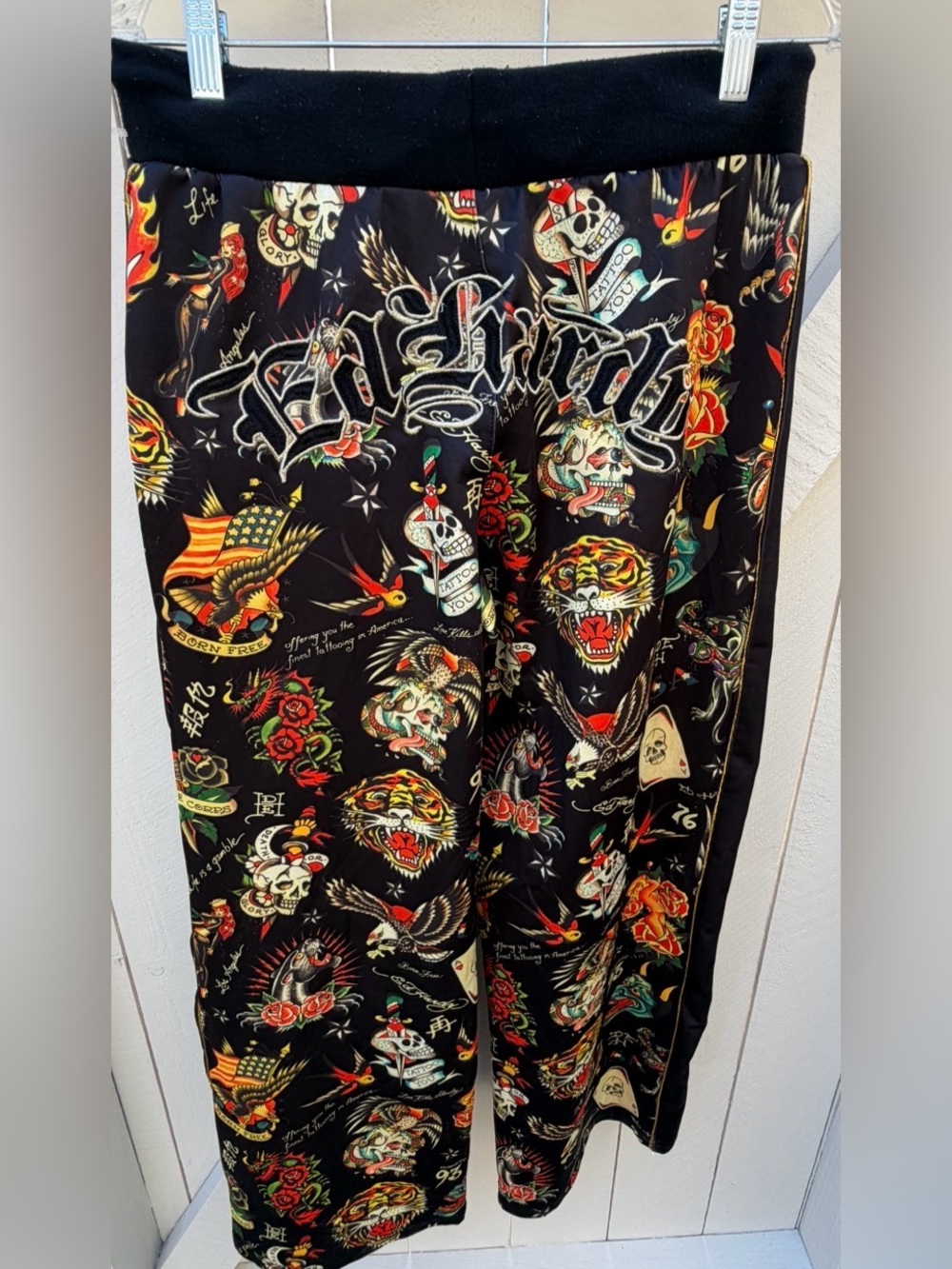 Ed Hardy Flashboard Black Track Pant women’s medium